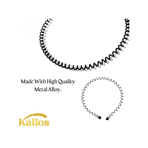 Kàllos Non-Slip Unisex Black Metal Hair Bands Premium Quality Headbands Sports and Spa Headwear accessories for Men and Women