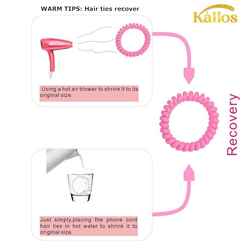 10 Pcs Multi-color Spiral Hair Ties Medium No Crease Hair Coils, phone Cord Plastic Hair Ties For Women And Girls Ponytail Holders No Damage Hair Accessory By Kàllos