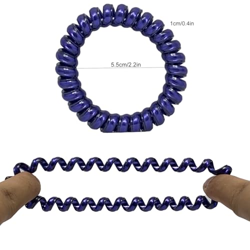 10 Pcs Multi-color Spiral Hair Ties Medium No Crease Hair Coils, phone Cord Plastic Hair Ties For Women And Girls Ponytail Holders No Damage Hair Accessory By Kàllos