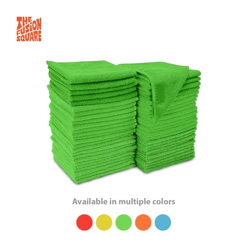 The Fusion Square Microfiber Cleaning Cloth All-Purpose Washable Reusable MicrofiberTowels for Kitchen, Car, House, Office
