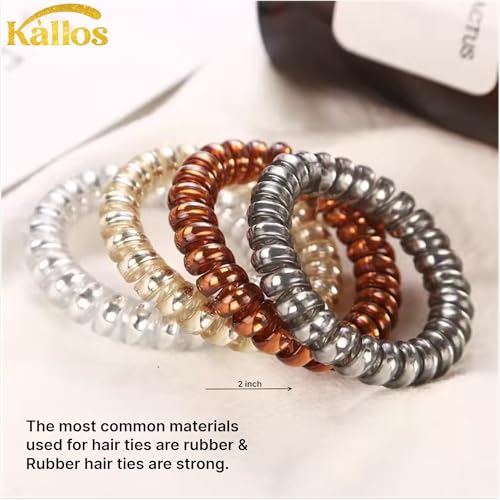 10 Pcs Multi-color Spiral Hair Ties Medium No Crease Hair Coils, phone Cord Plastic Hair Ties For Women And Girls Ponytail Holders No Damage Hair Accessory By Kàllos