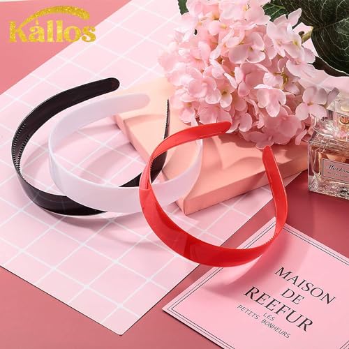 Kàllos Hair Bands, 3 pack multi-color hair bands for womens, 2 rows teeth for perfect hair grip.