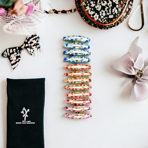 12 Pack Oval hair Snap clips, Secure Grip Metal Barrettes with elegant design Trendy and perfect accessories for girls and women by Kàllos