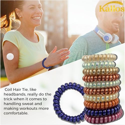 10 Pcs Multi-color Spiral Hair Ties Medium No Crease Hair Coils, phone Cord Plastic Hair Ties For Women And Girls Ponytail Holders No Damage Hair Accessory By Kàllos