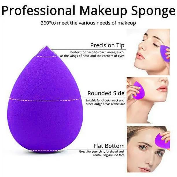 6-Piece Makeup Sponge Set for Seamless Blending – Latex-Free, Reusable Beauty Blender Kit with Various Shapes for Liquid Foundation, Concealer, Powder & Cream Application by Kàllos