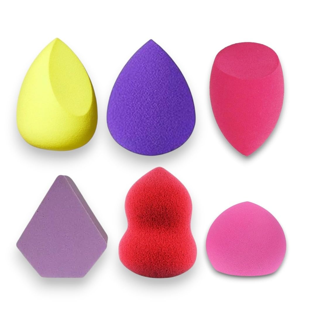 6-Piece Makeup Sponge Set for Seamless Blending – Latex-Free, Reusable Beauty Blender Kit with Various Shapes for Liquid Foundation, Concealer, Powder & Cream Application by Kàllos