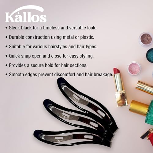 12 Pack Wavy Hair Snap Clips Non-Slip Metal Barrettes for Hair Styling, Suitable for Thick and Thin Hair - Perfect for Women and Girls by Kàllos