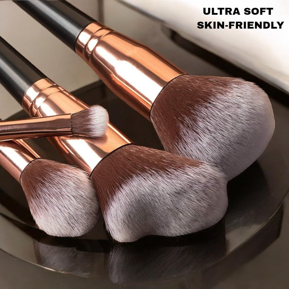 7-Piece Professional Makeup Brush Set – Premium Vegan Cosmetic Brushes for Foundation, Blush, Eyeshadow, Eyeliner & Brows – Soft, Cruelty-Free Tools for Flawless Application by Kàllos