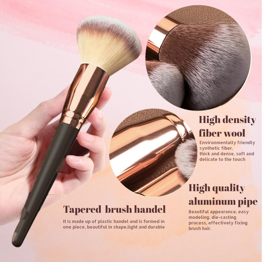 7-Piece Professional Makeup Brush Set – Premium Vegan Cosmetic Brushes for Foundation, Blush, Eyeshadow, Eyeliner & Brows – Soft, Cruelty-Free Tools for Flawless Application by Kàllos