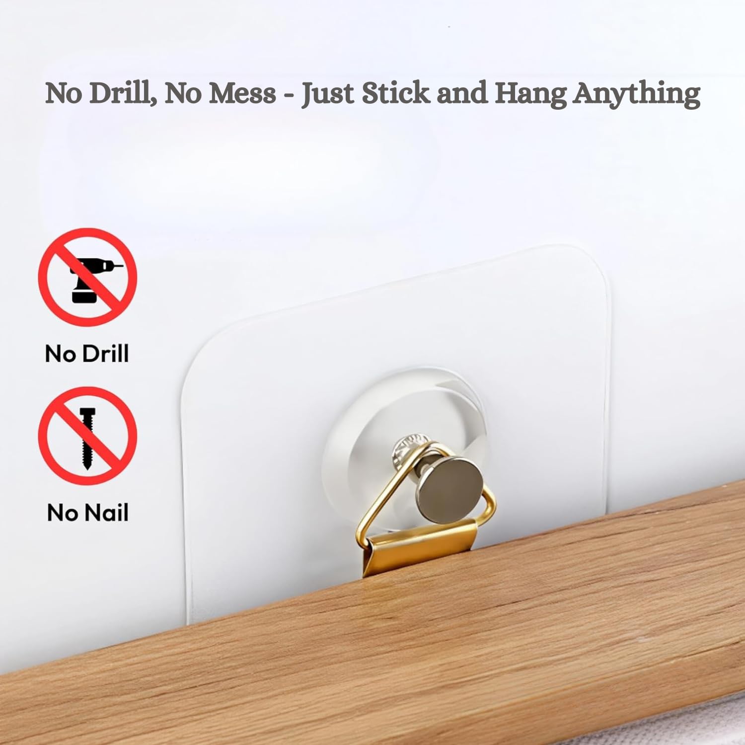 Kàllos Adhesive Hooks for Wall 15lb Capacity Heavy Duty Transparent Wall Hangers for Bathroom Kitchen and Offices Waterproof Oil Resistant No Drill Utility Hooks for Organization