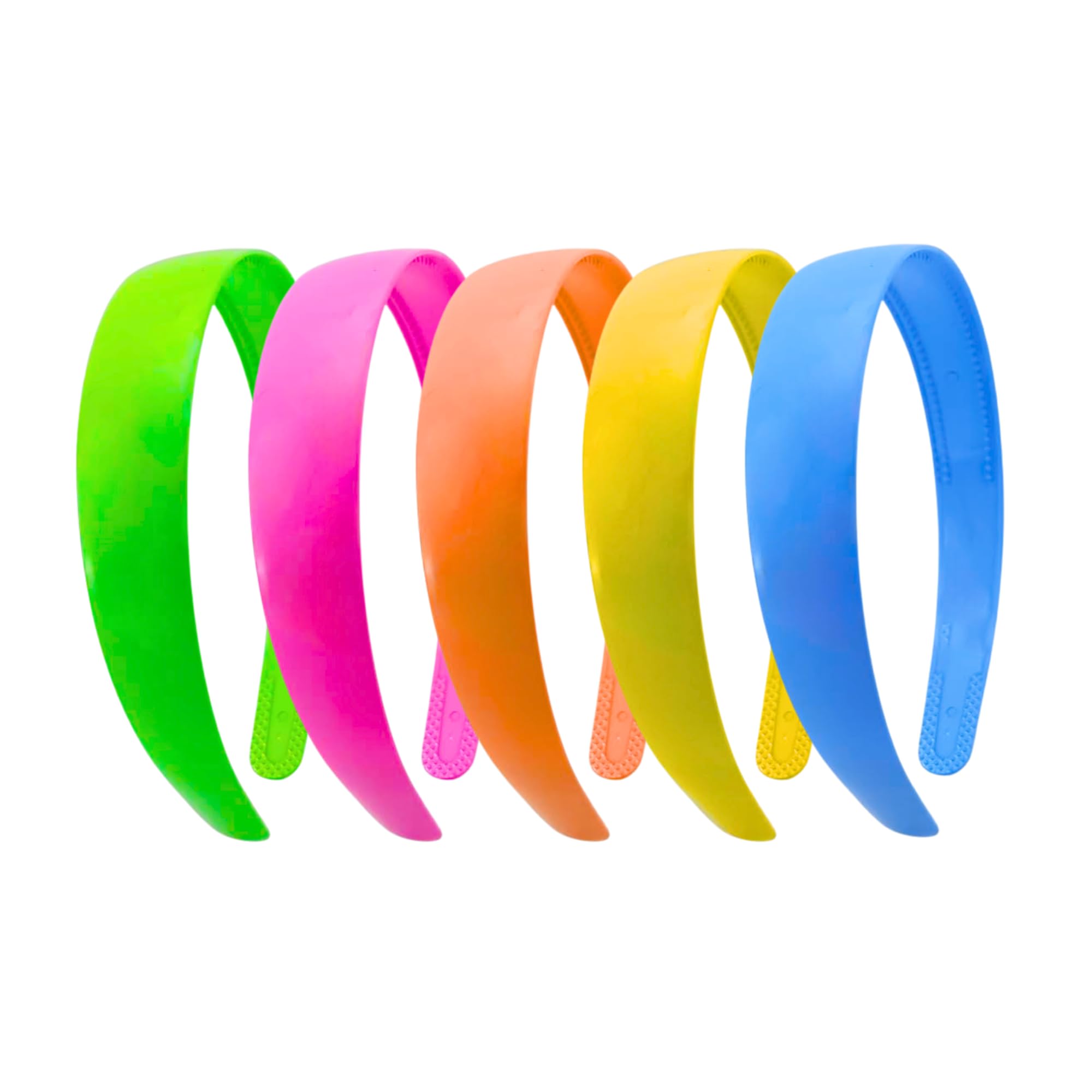 Kàllos 1 Inch Wide Plastic Headbands with Teeth – 5 Pack Vibrant Hard Plastic Hairbands, Nonslip and no damage bands for Women and Girls – Perfect Grip DIY and Everyday Use Accessories