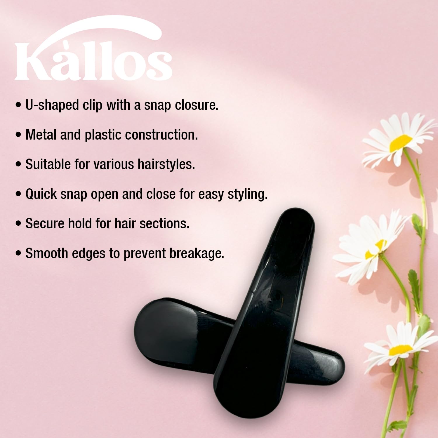 Kàllos Different style plastic coated hair snap clips for girls