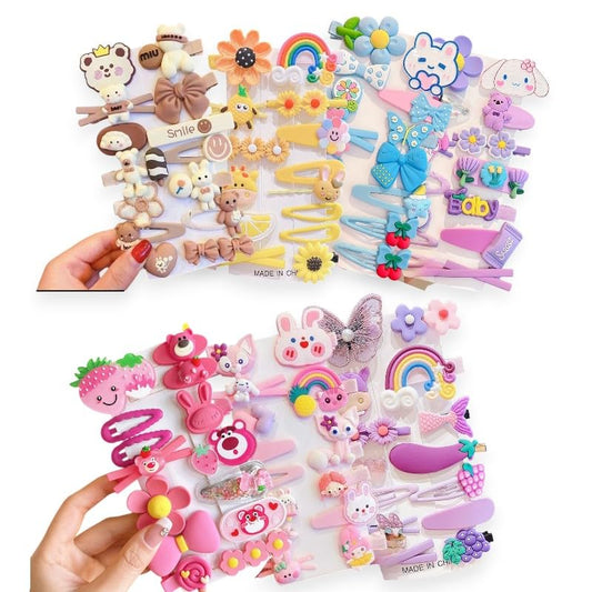 Cartoon Snap Hair Clip Set for Girls – Cute Animal Fruits Character and Colorful Metal Barrettes, No-Slip Hair Accessories for Toddlers, Kids and Teens Perfect for Everyday Use by Kàllos (96 Pack)