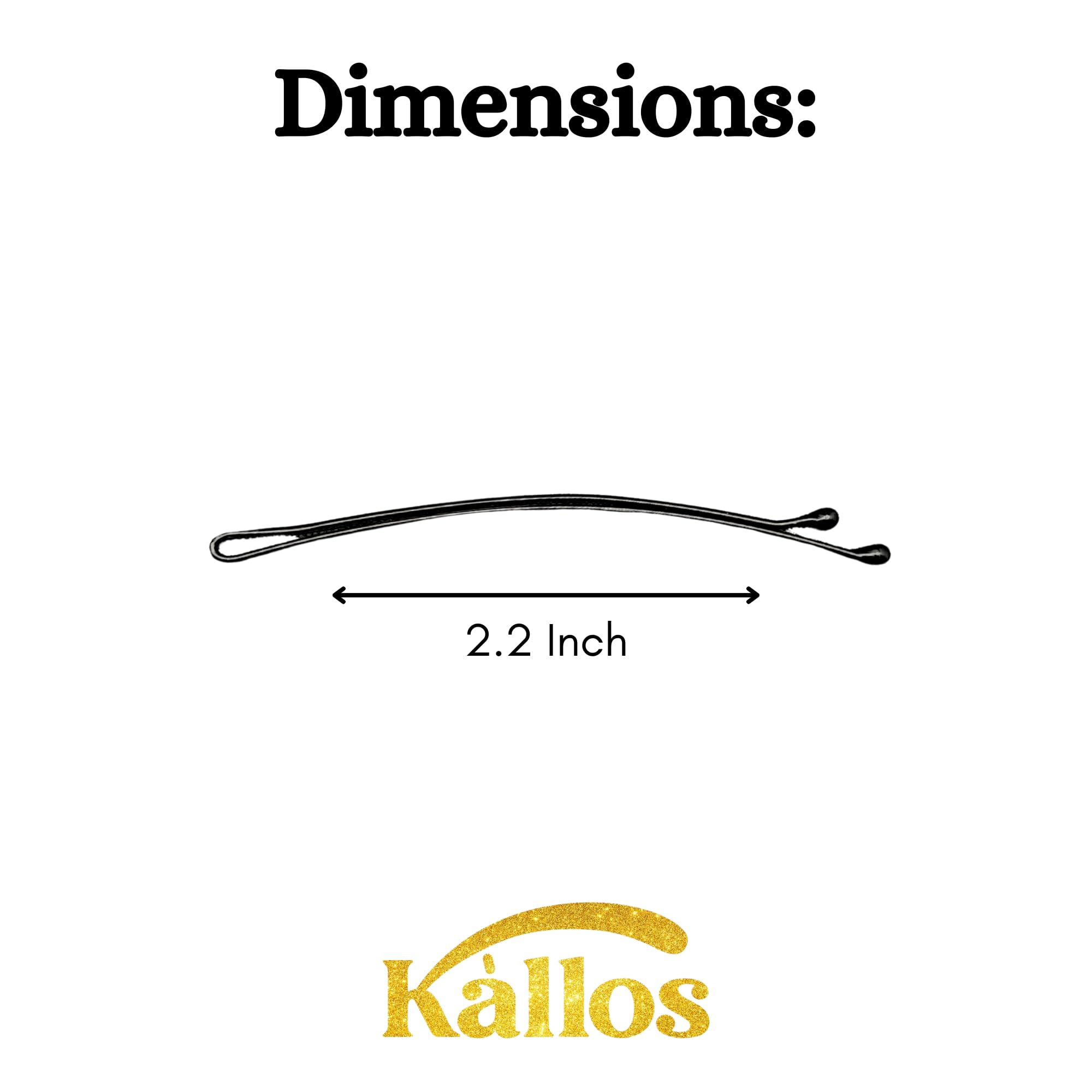 52-Pack Curved Black Bobby Hair Pins – Durable, Non-Slip, Stylish Curved Hairpin for Women and Girls – Secure and No Damage Hold for All Hair Types, Everyday Styling and Professional Use by Kàllos