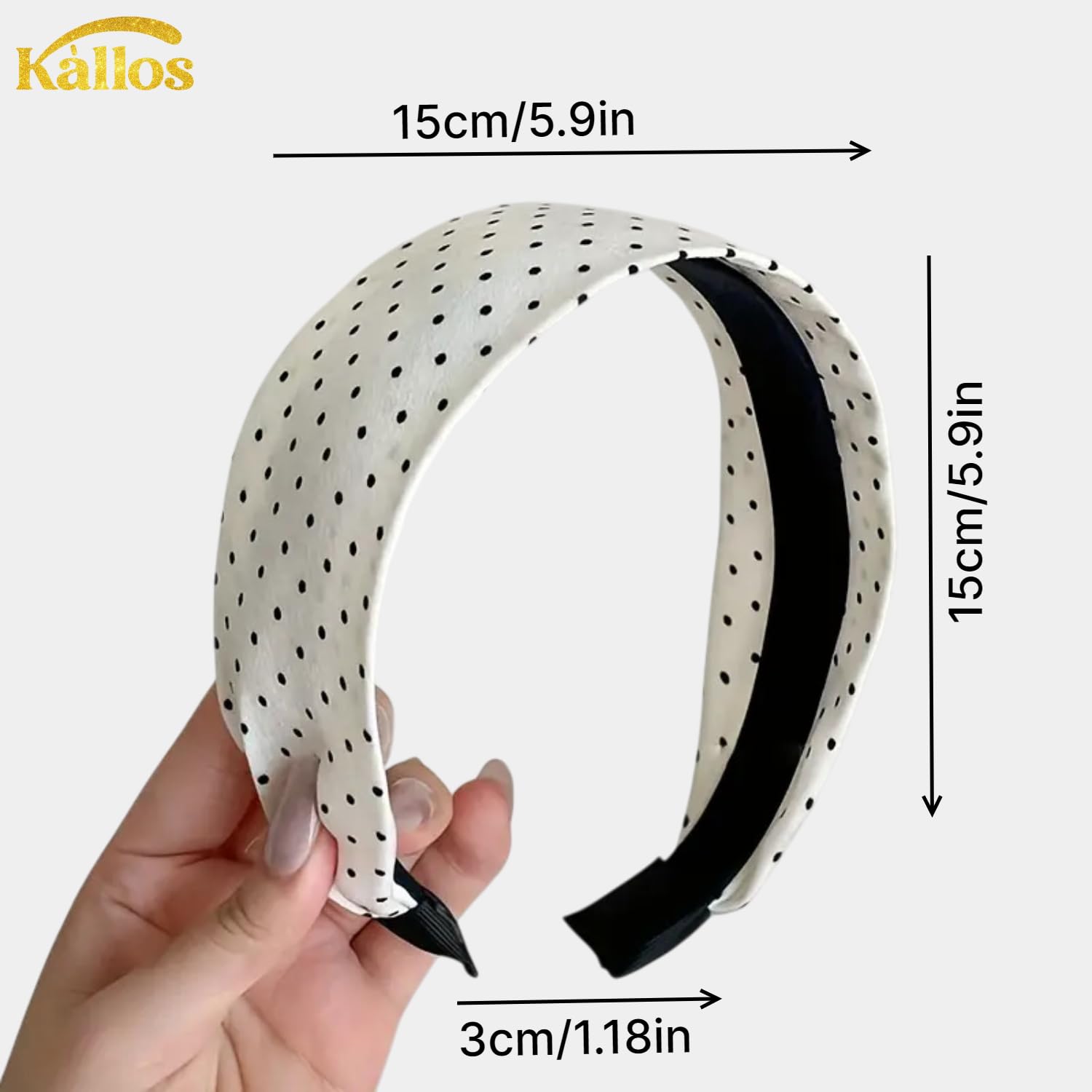 Kàllos Fabric Headband 2 Pack – Soft Stretchy Wide Headbands with strong tooth grip Non-Slip Hair band Premium Accessories for girls and women Perfect for Sports Gym Running & Everyday Wear