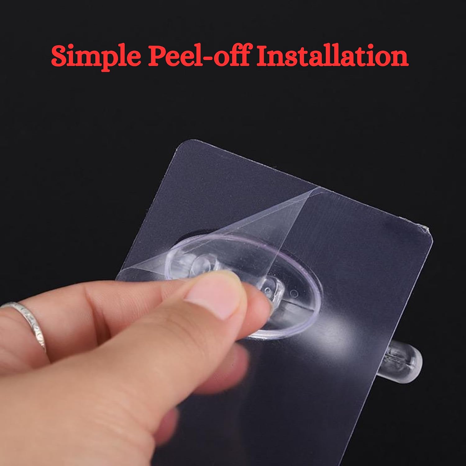 6-in-1 Adhesive Wall Hooks Strip Transparent Heavy-Duty Self-Adhesive Hooks for Bathroom Kitchen and Bedroom Waterproof No-Drill Required Wall Hanger and Organiser Strong Hold Up to 10KG