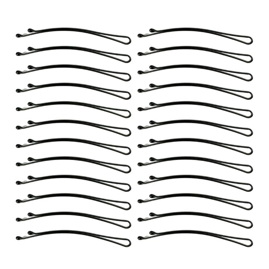 Kàllos 24-Pack Curved Black Hair Pins Elegance Stylish Bobby Hair pins for Effortless Management and Precise Styling for manage all types of hair. (24 Pack)