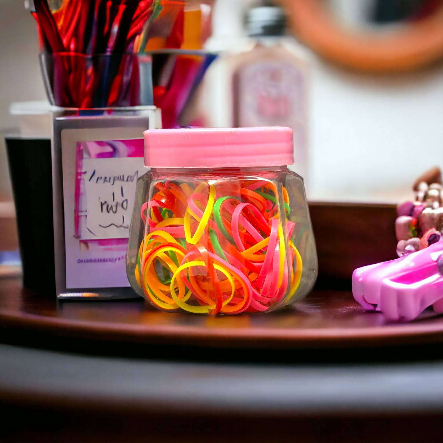 Kàllos 100 Pcs Elastic Hair Ties soft rubber bands for kids, For making Hair Braids.(1 inch)