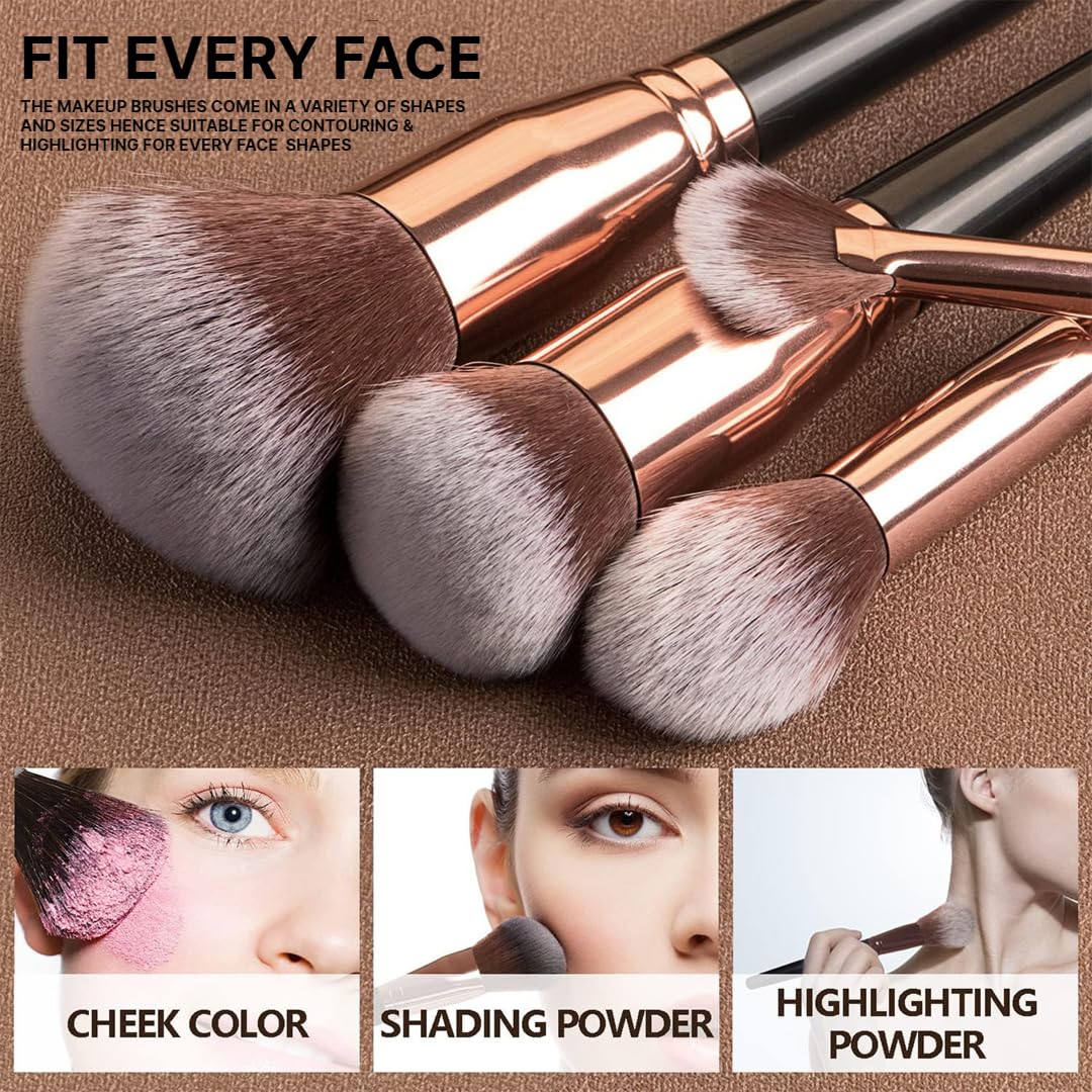 7-Piece Professional Makeup Brush Set – Premium Vegan Cosmetic Brushes for Foundation, Blush, Eyeshadow, Eyeliner & Brows – Soft, Cruelty-Free Tools for Flawless Application by Kàllos