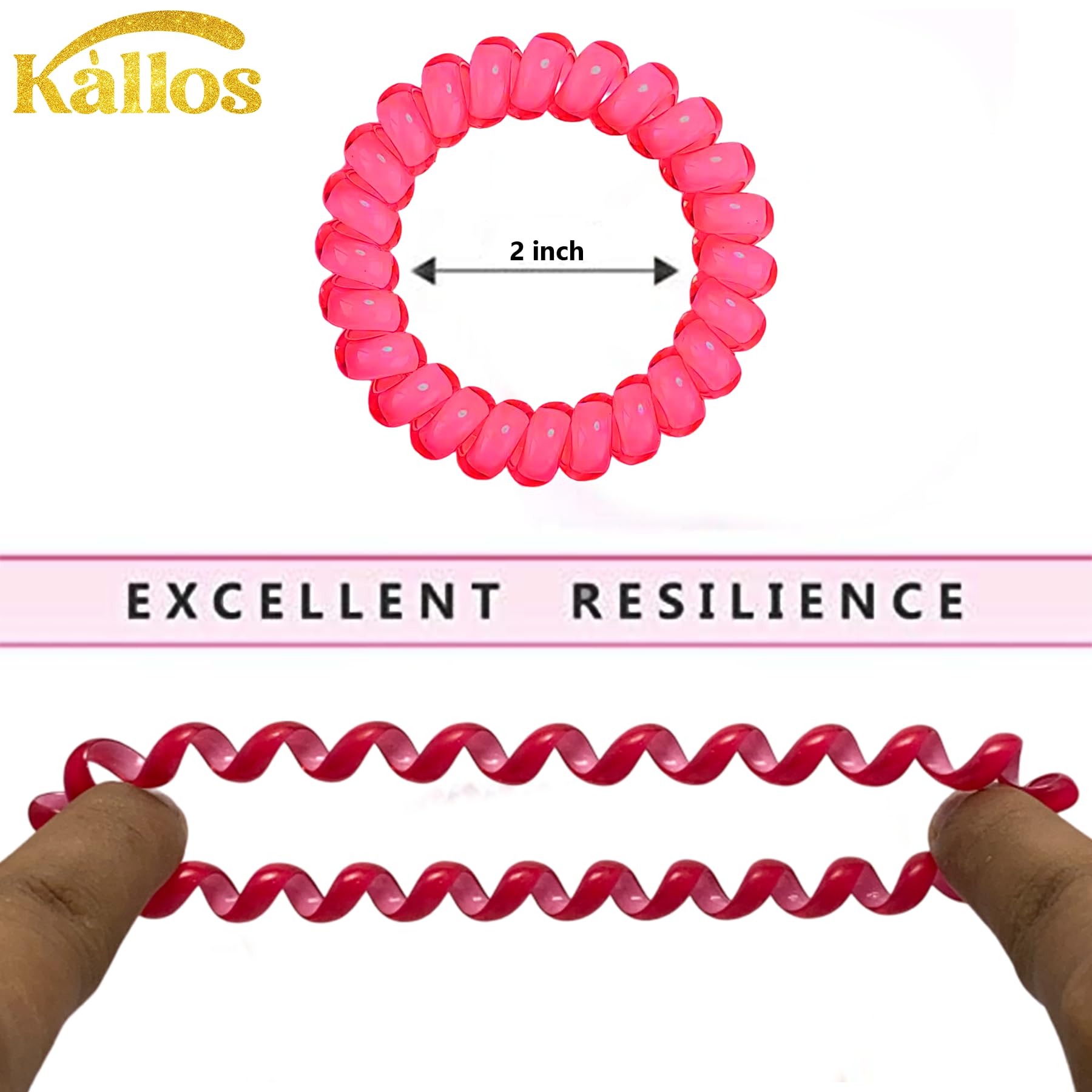 10 Pcs Multi-color Spiral Hair Ties Medium No Crease Hair Coils, phone Cord Plastic Hair Ties For Women And Girls Ponytail Holders No Damage Hair Accessory By Kàllos