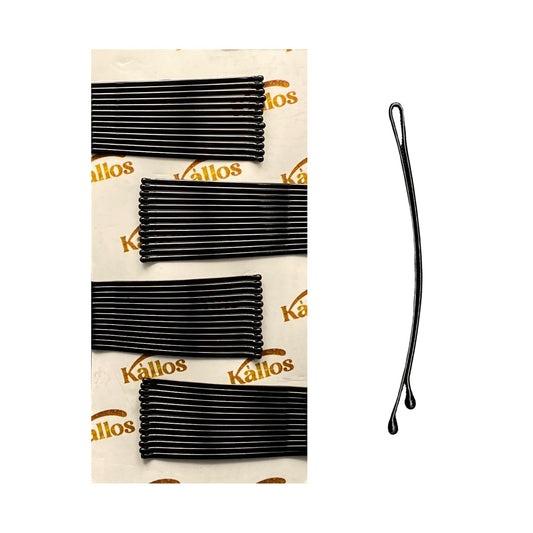 52-Pack Curved Black Bobby Hair Pins – Durable, Non-Slip, Stylish Curved Hairpin for Women and Girls – Secure and No Damage Hold for All Hair Types, Everyday Styling and Professional Use by Kàllos