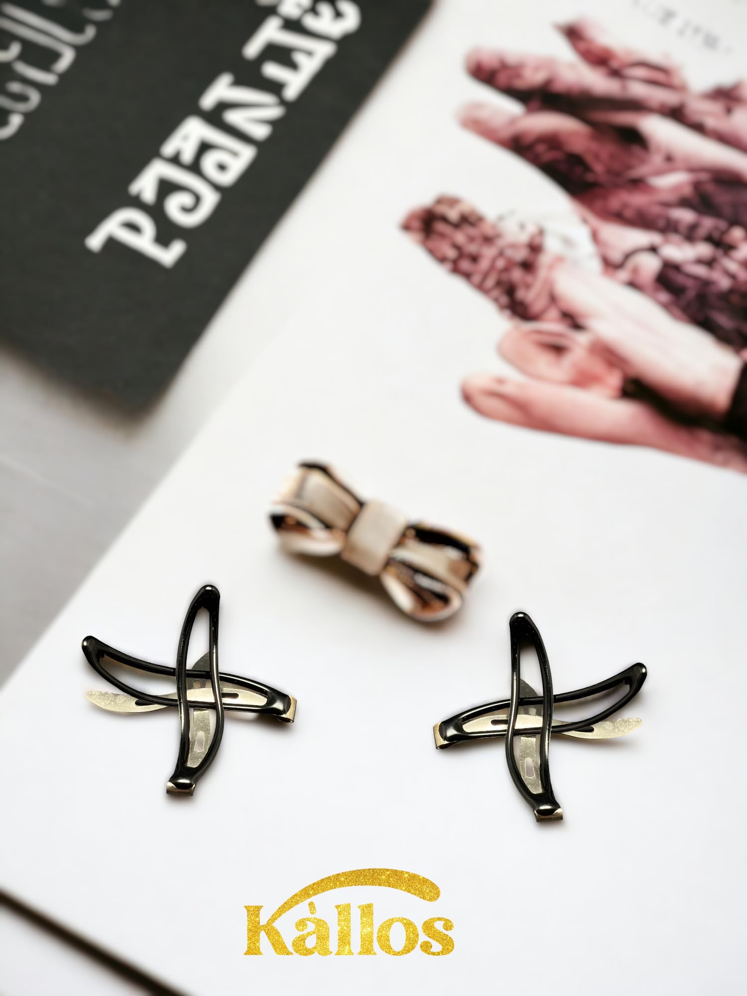 Kàllos Wavy hair snap clips for women
