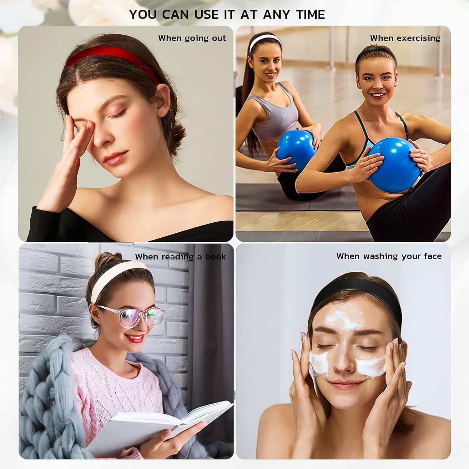 Kàllos 1 Inch Wide Plastic Headbands with Teeth – 5 Pack Vibrant Hard Plastic Hairbands, Nonslip and no damage bands for Women and Girls – Perfect Grip DIY and Everyday Use Accessories