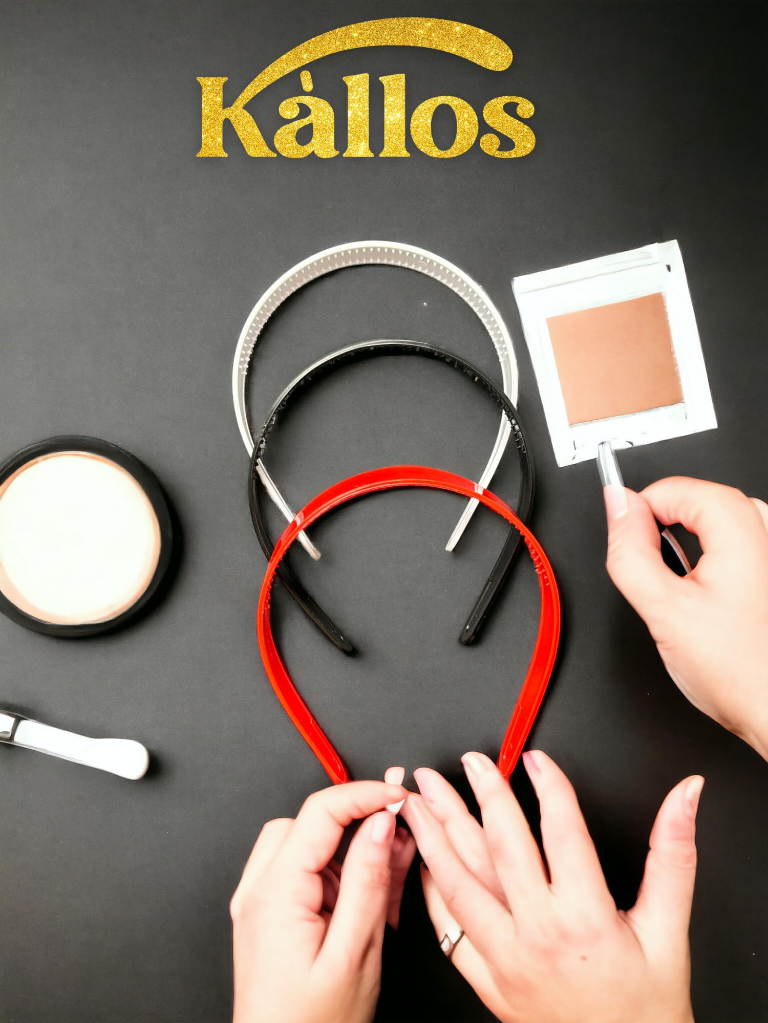 Kàllos Hair Bands, 3 pack multi-color hair bands for womens, 2 rows teeth for perfect hair grip.