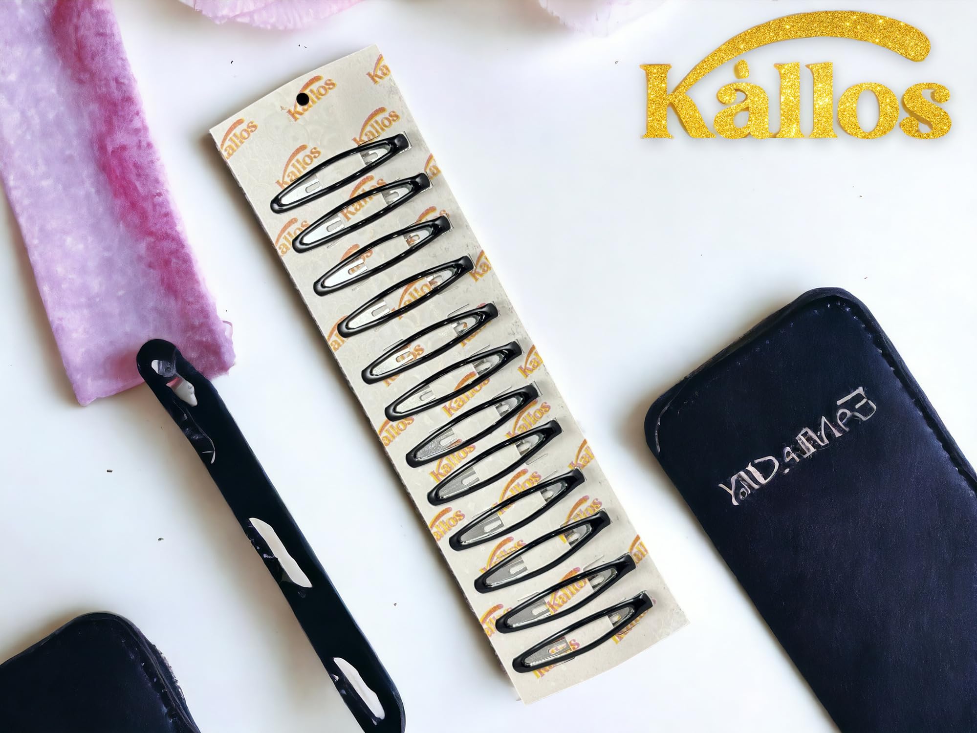 12 Pack Oval hair Snap clips, Secure Grip Metal Barrettes with elegant design Trendy and perfect accessories for girls and women by Kàllos