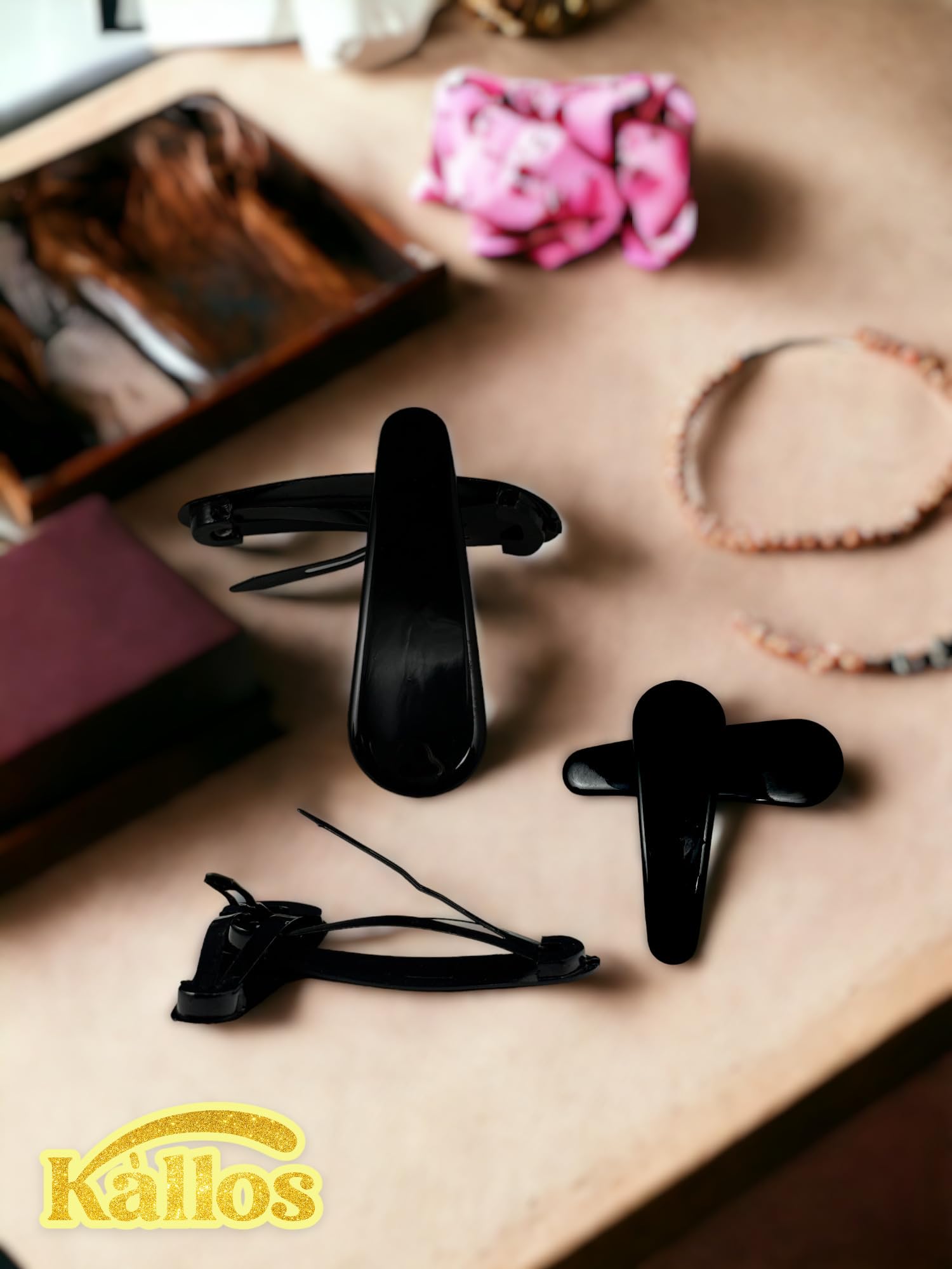 Kàllos Different style plastic coated hair snap clips for girls