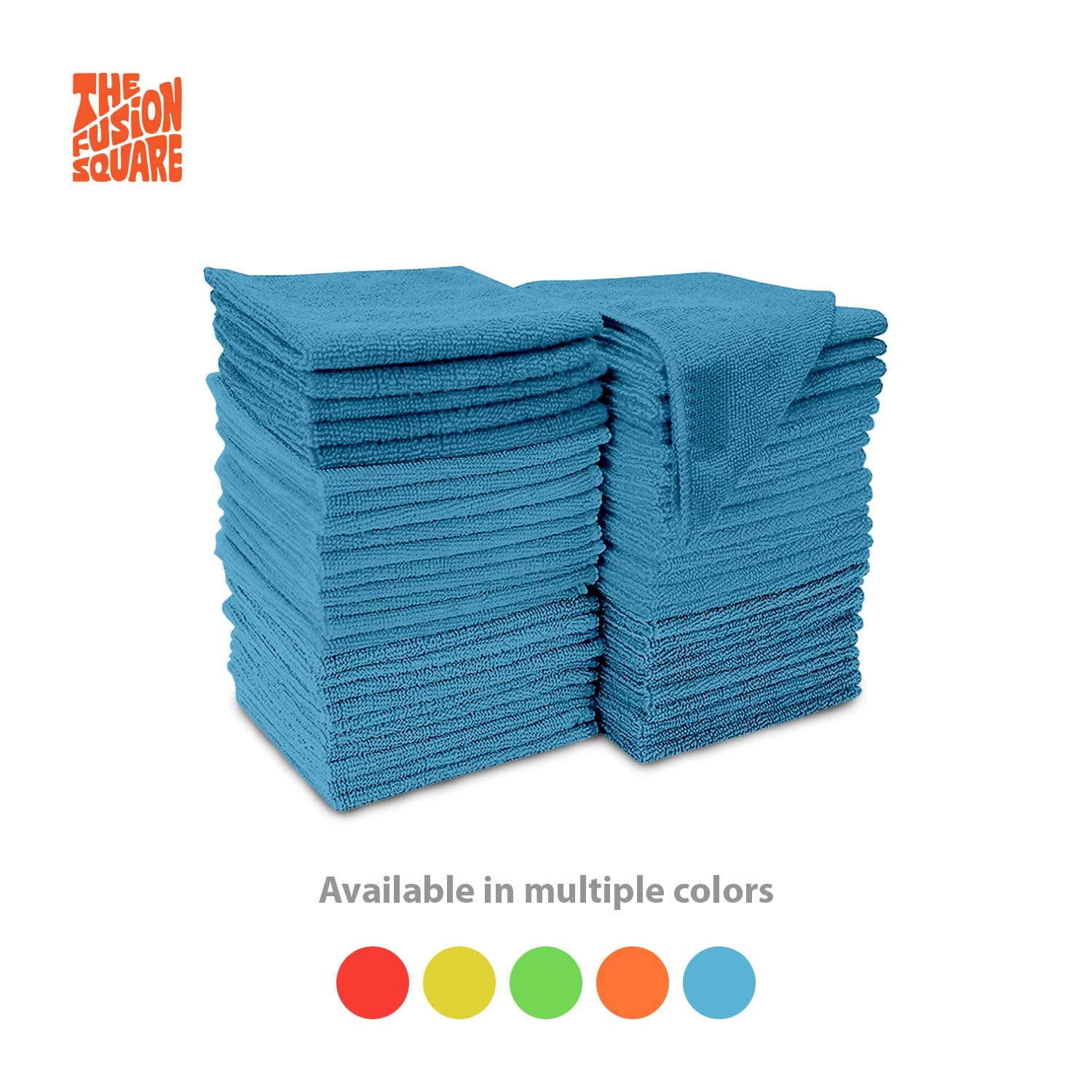 The Fusion Square Microfiber Cleaning Cloth All-Purpose Washable Reusable MicrofiberTowels for Kitchen, Car, House, Office