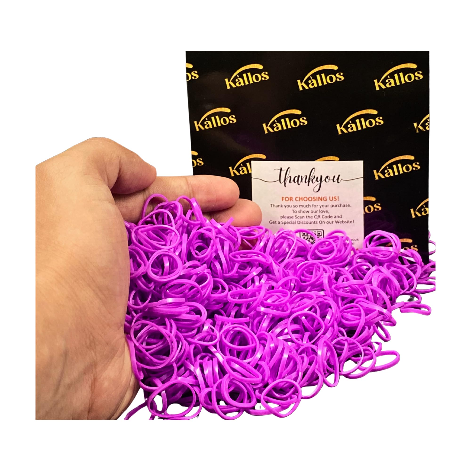 500 Pack Rubber Bands for Hair – Durable, Non-Slip Elastic Hair Ties for All Ages, Perfect for Braids, Ponytails, and DIY Styling | No-Damage, Multi-Use Hair Accessories by Kàllos