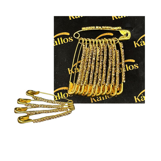 Kàllos Safety Pins with Faux Crystal (12-Piece) – photo 1