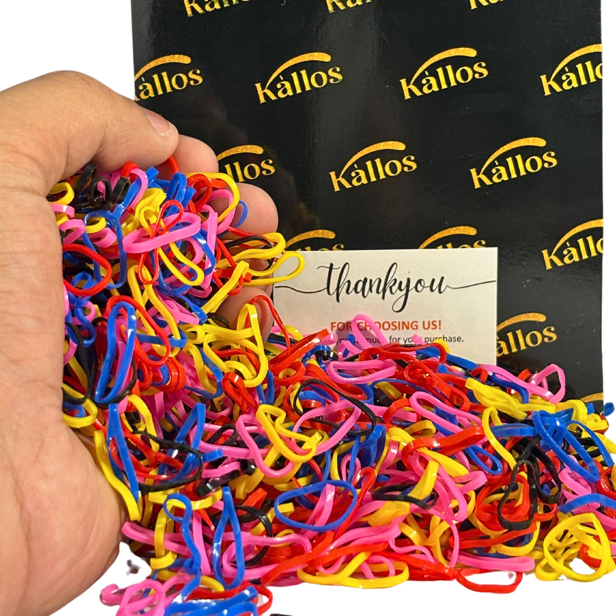 500 Pack Rubber Bands for Hair – Durable, Non-Slip Elastic Hair Ties for All Ages, Perfect for Braids, Ponytails, and DIY Styling | No-Damage, Multi-Use Hair Accessories by Kàllos