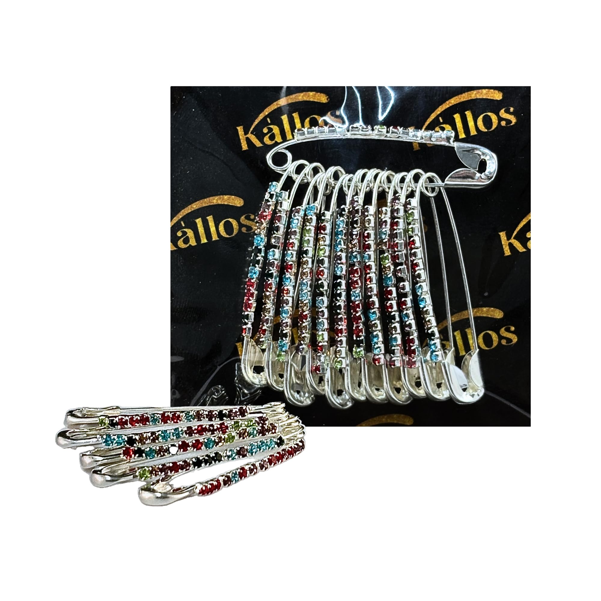 safety pins-silver multi