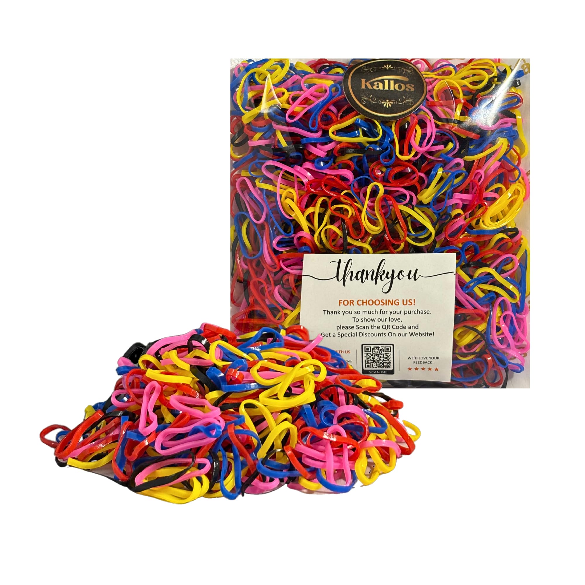 500 Pack Rubber Bands for Hair – Durable, Non-Slip Elastic Hair Ties for All Ages, Perfect for Braids, Ponytails, and DIY Styling | No-Damage, Multi-Use Hair Accessories by Kàllos
