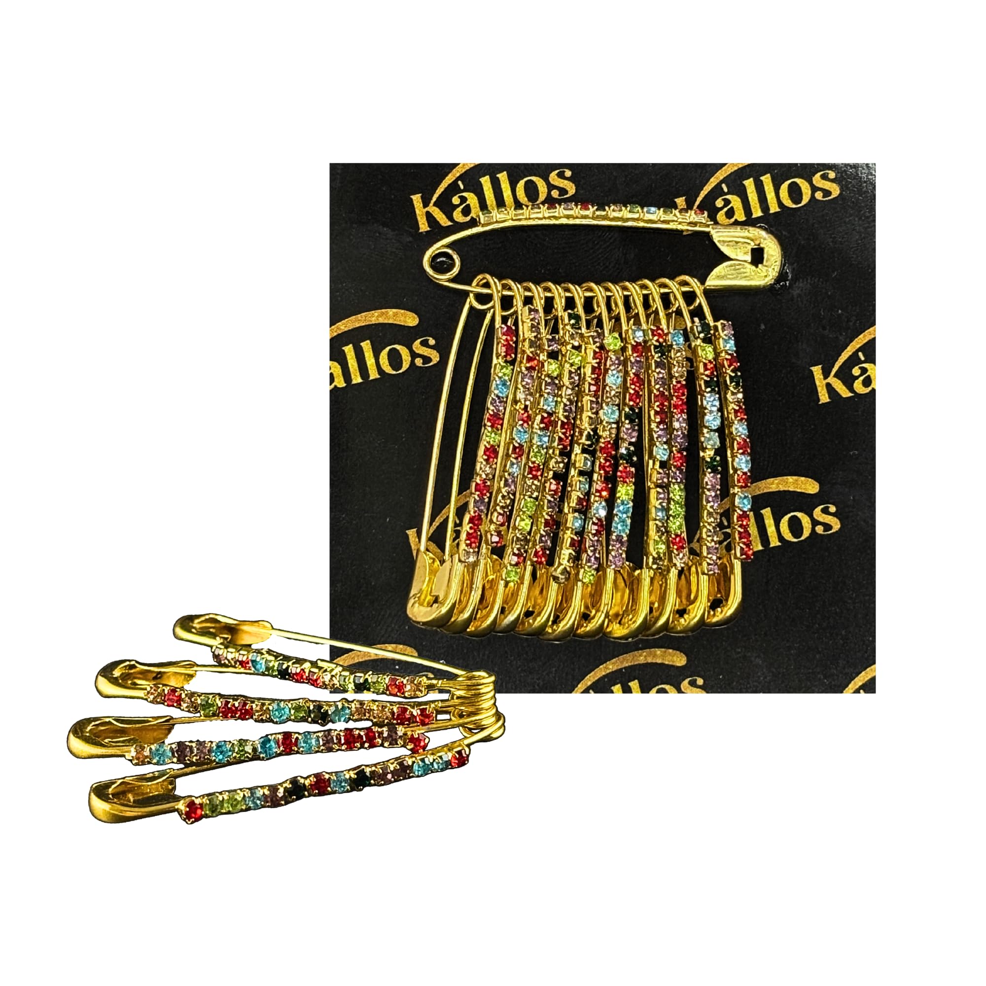 safety pins-golden multi