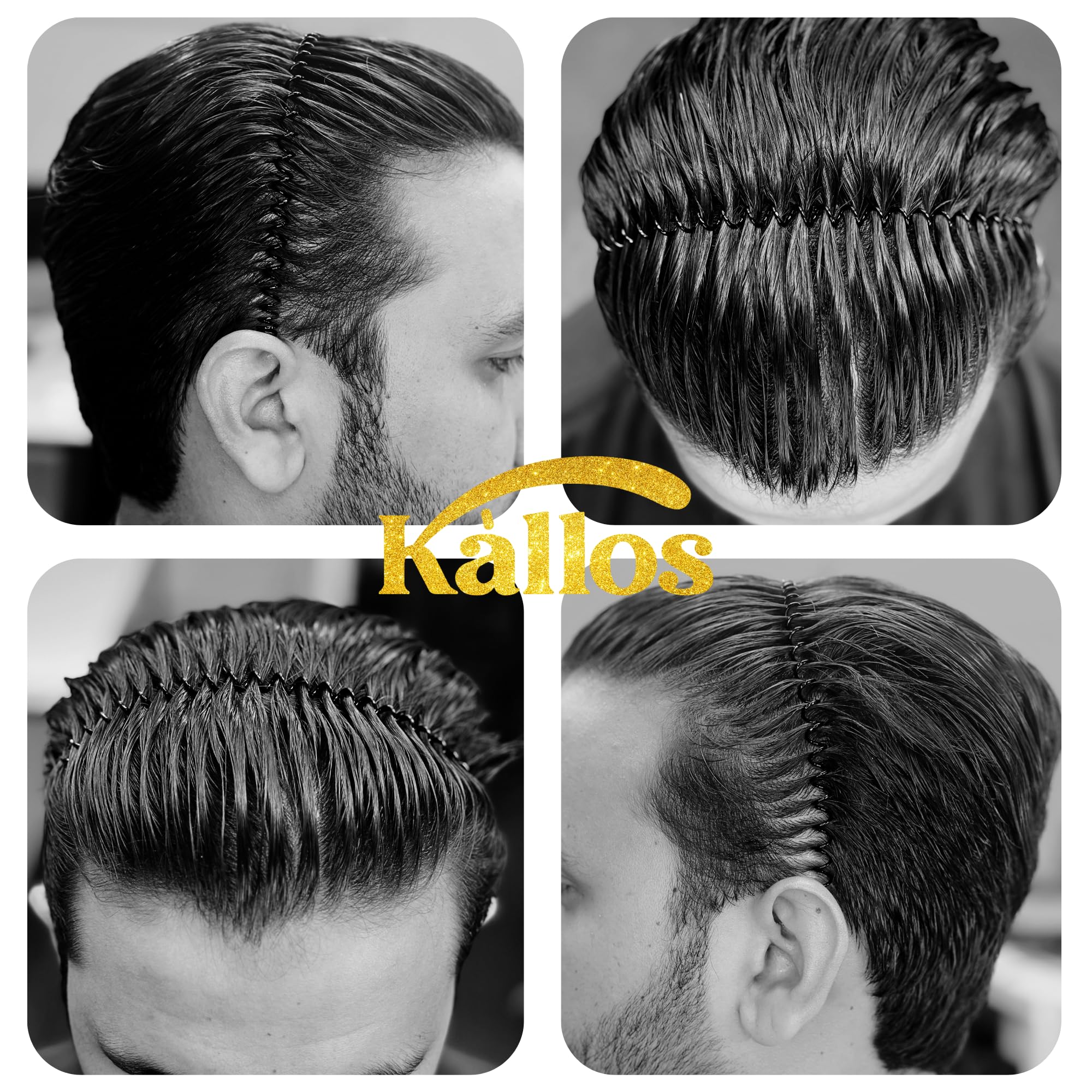 Kàllos Non-Slip Unisex Black Metal Hair Bands Premium Quality Headbands Sports and Spa Headwear accessories for Men and Women