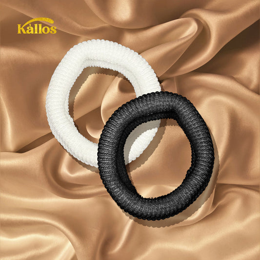 Kàllos Large black and white hair ties, No Damage, Ideal for Thick, Thin, and Curly Hair. Elastic hair ties, Pony tail hair ties for women and girls. (12 pack) - The Fusion Square