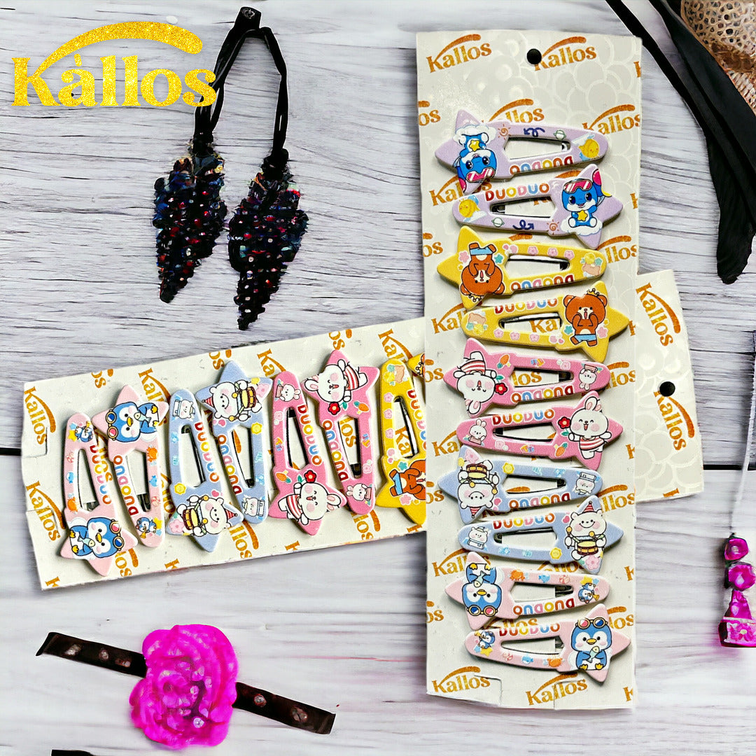 Kàllos 10 Pcs Animated Hair Snap Clips for Kids.