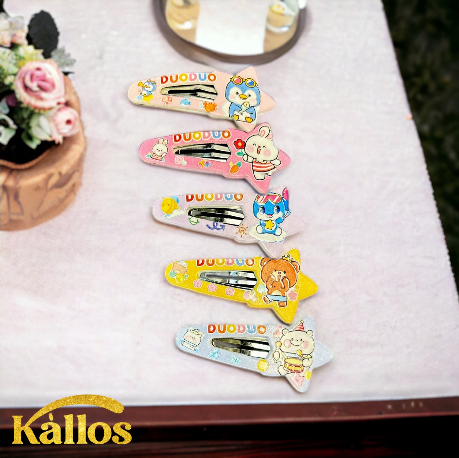 Kàllos 10 Pcs Animated Hair Snap Clips for Kids.