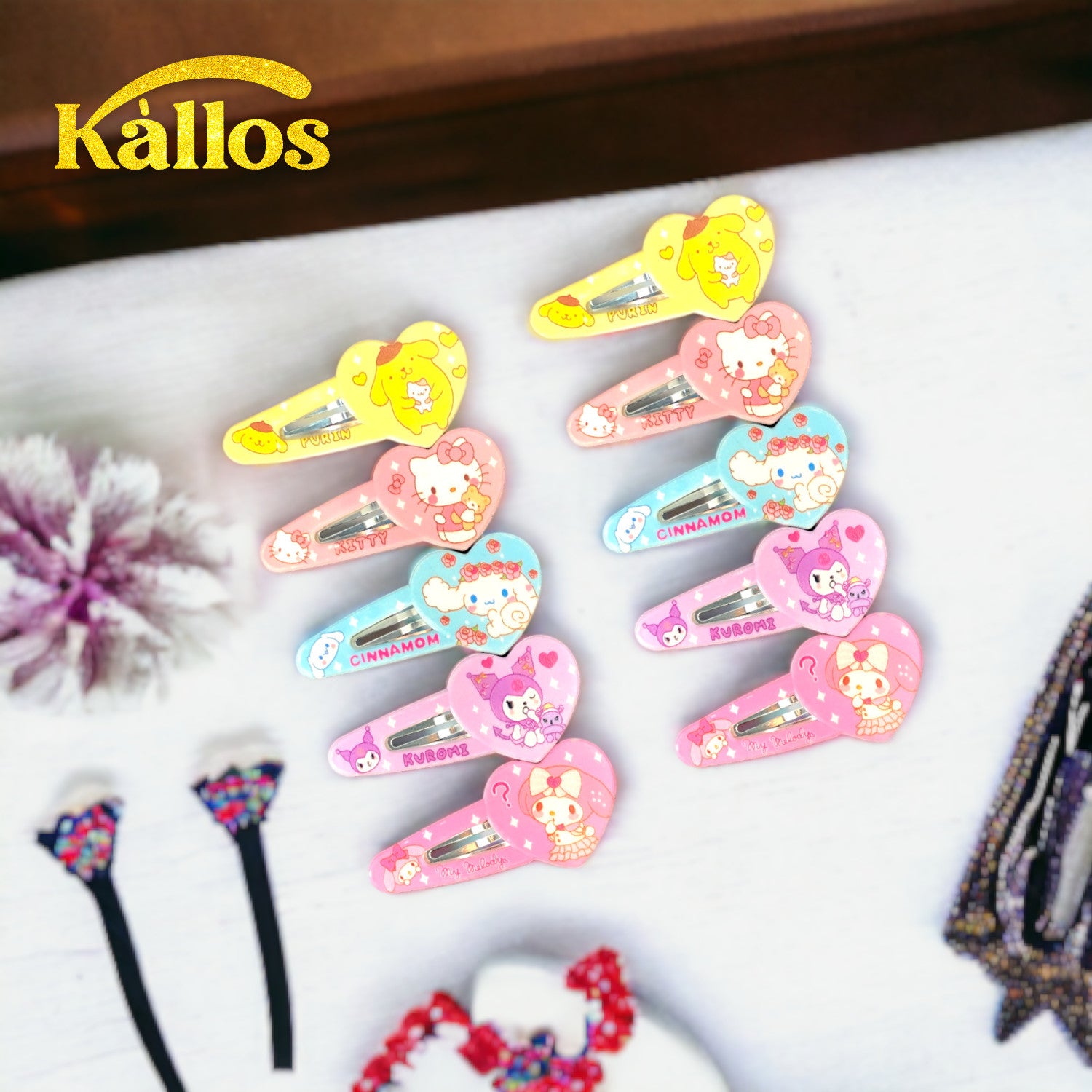 Kàllos 10 Pcs Animated Hair Snap Clips for Kids.