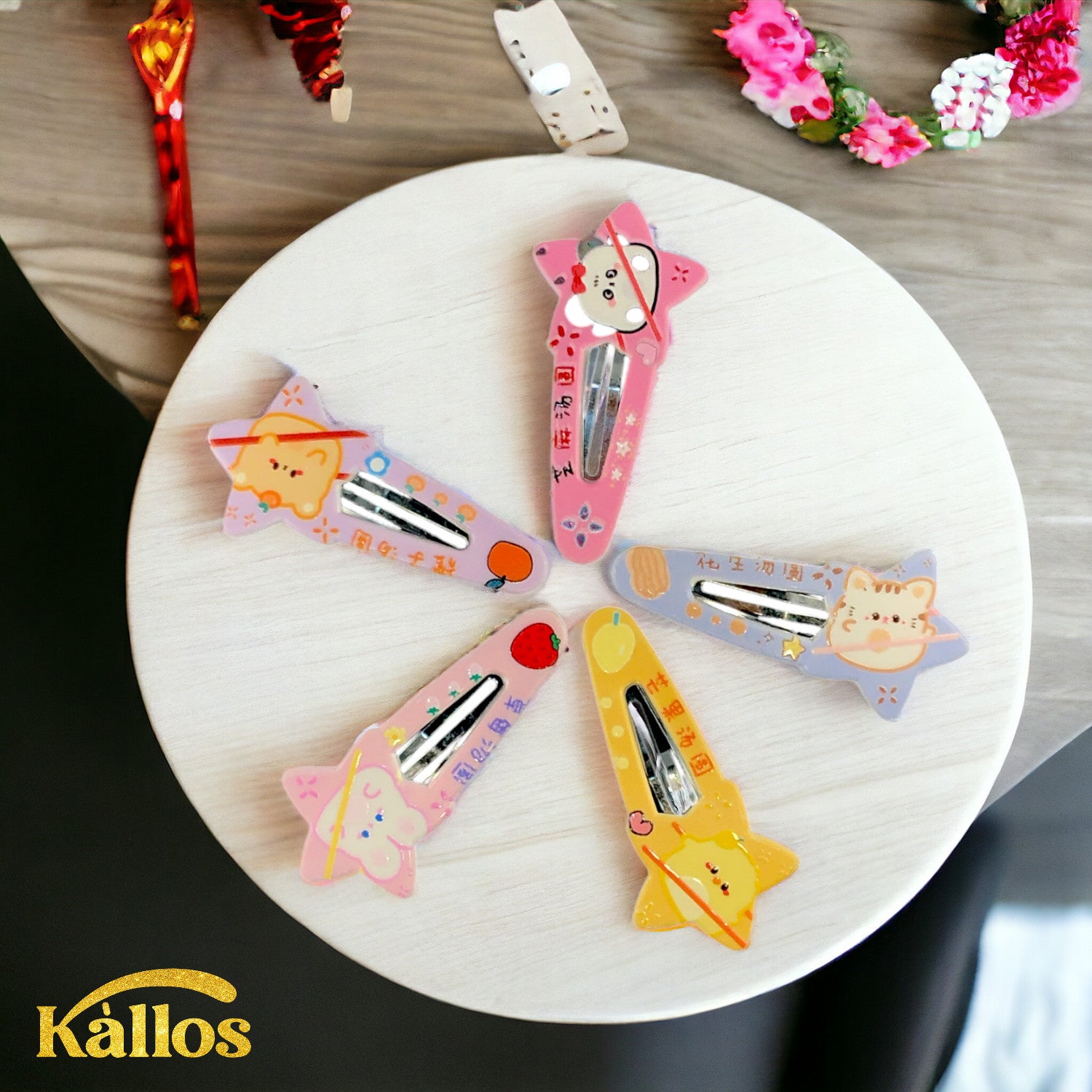 Kàllos 10 Pcs Animated Hair Snap Clips for Kids.